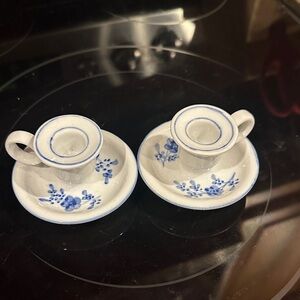Blue and White Ceramic Candle Holders